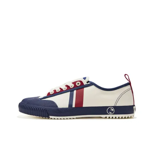 Nengmao Store X Feiyue Canvas Shoes Unisex Low-Top Beige/Red/Blue