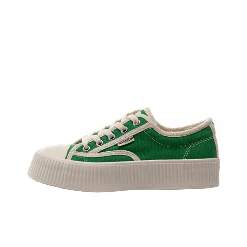 WARRIOR Canvas Shoes Women's Low-Top White/Green