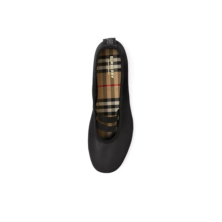 Burberry Flat Casual Single Shoes Women's Black-2