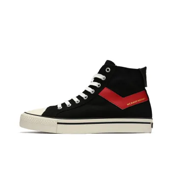 PONY Shooter Anti Slip Wear Resistant High Top Canvas Shoes Unisex Black