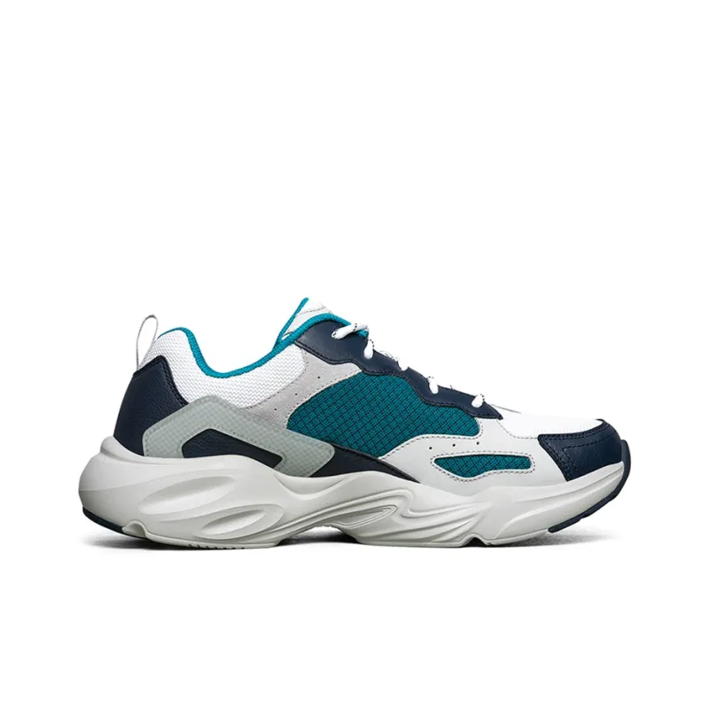 Skechers Stamina Airy Low Top Running Shoes White/Blue/Green-1