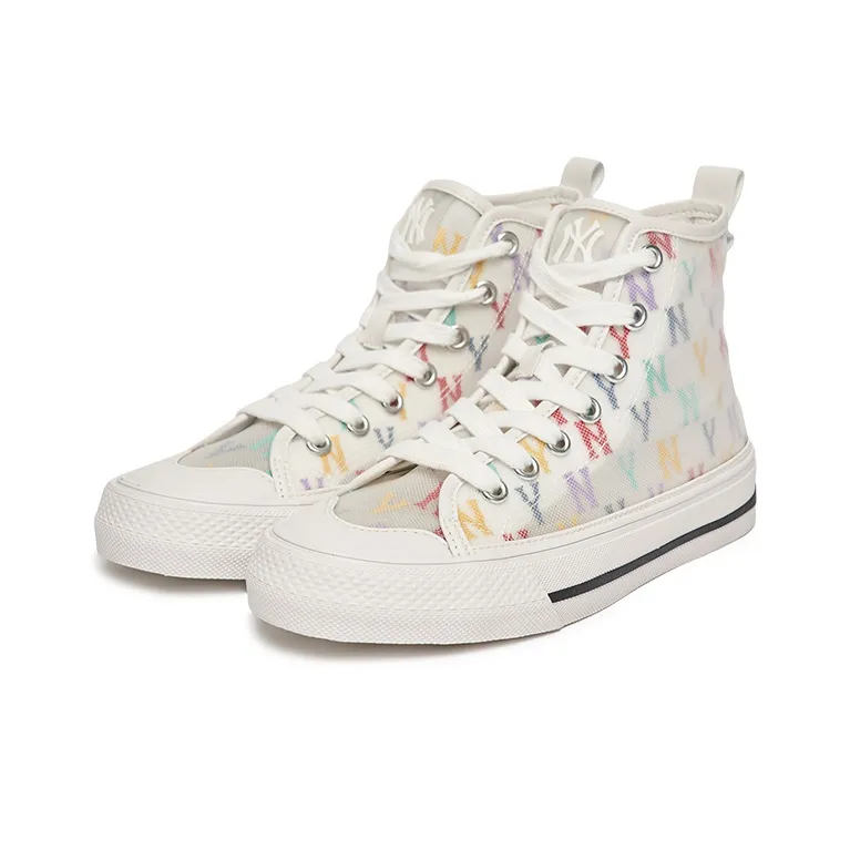 MLB Playball Canvas Shoes Unisex High Top White/Multicolor Color-2