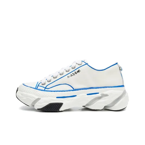 Acupuncture Chunky Sneakers Unisex Low-Top White With Blue