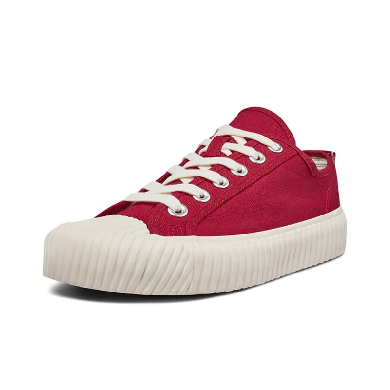 Kappa Anti Slip Wear Resistant Low Top Canvas Shoes Unisex Red White-1