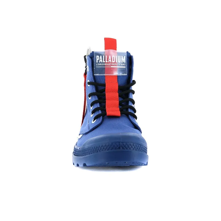 Palladium Pampa Hi Ticket To Earth Anti-Slip Wear-Resistant High-Top Canvas Shoes Unisex Blue-2