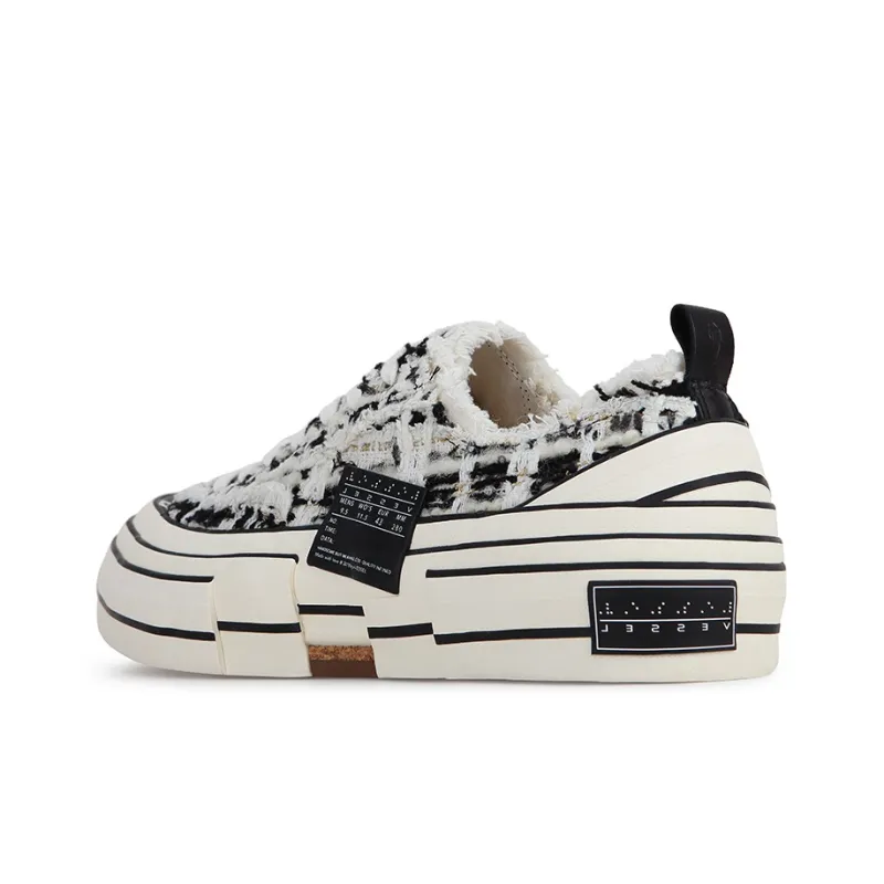 VESSEL G.O.P. Lows 'Mixed Tweed' Anti Slip And Wear Resistant Lightweight Low Top Canvas Shoes Unisex Black White-3