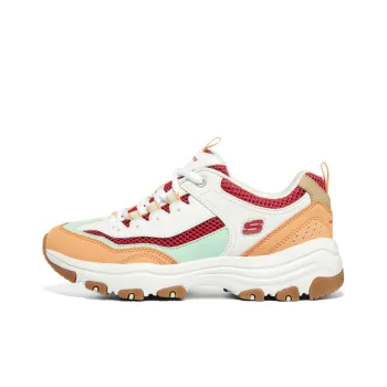 Skechers I Conik Cushioning Anti Slip And Wear Resistant Low Top Chunky Sneakers Women's Orange White Red