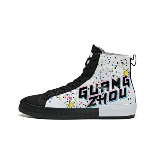 ANTA Canvas Shoes Women's High-Top Black White