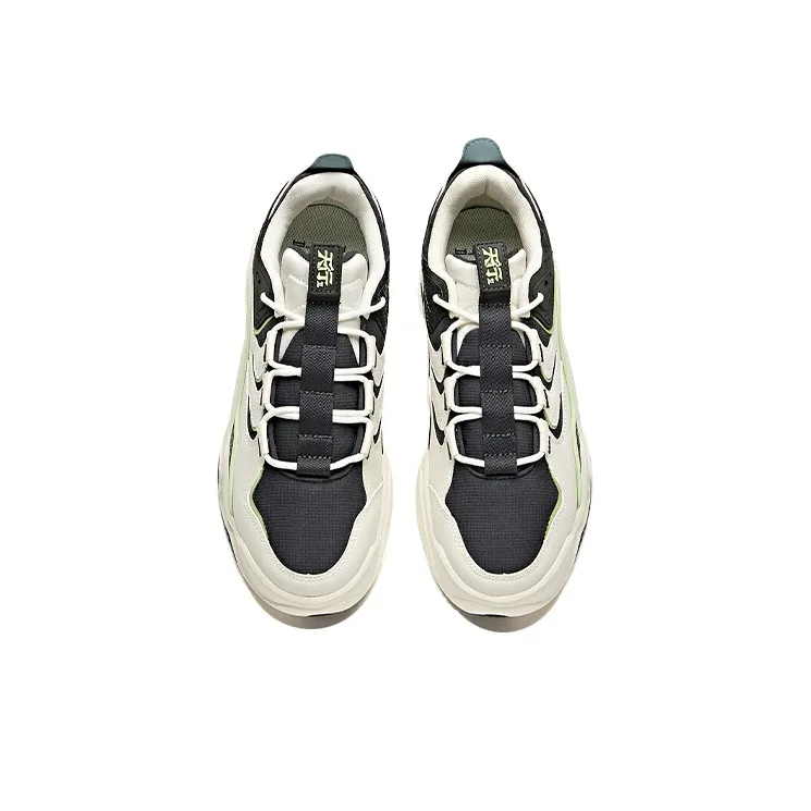 Anta Shock Absorbers Slip Resistant, Abrasion Resistant, Breathable Low Top Chunky Sneakers Men's Gray White Green-2