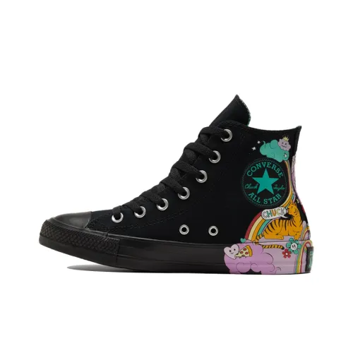 Converse Chuck Taylor All Star Canvas Shoes Unisex High-Top Black/Pink/Yellow