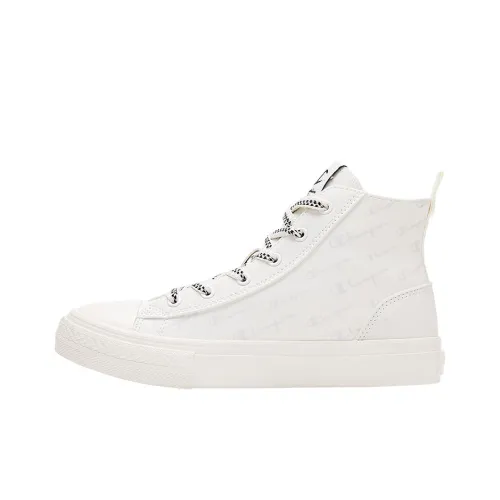 Champion Canvas Shoes Unisex High-Top Creamy White/Misty Gray