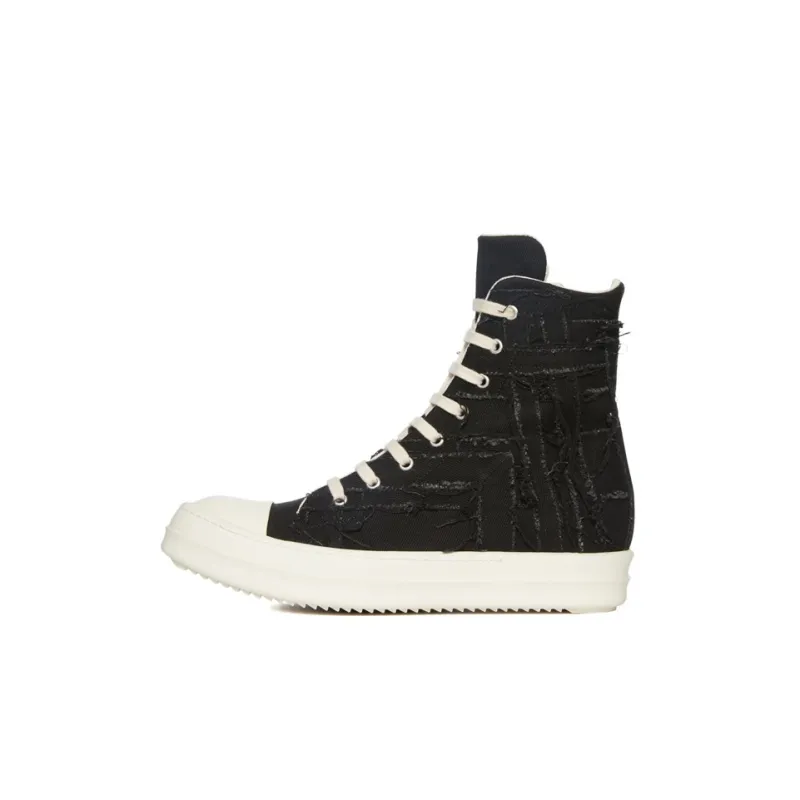 Rick Owens DRKSHDW Abrasion Resistant High Top Skateboard Shoes Men's Black-0