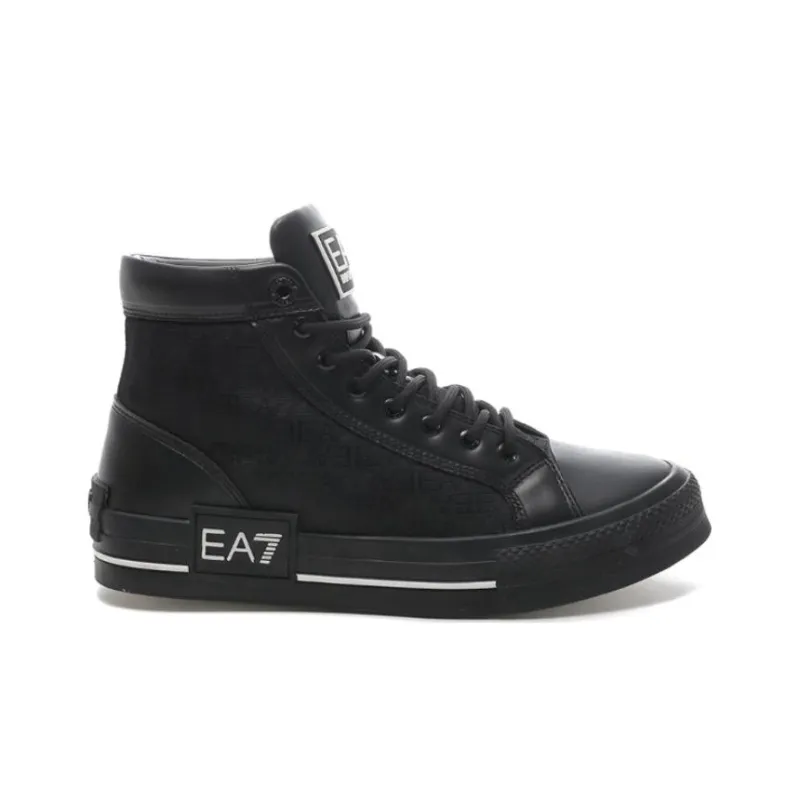EMPORIO ARMANI EA7 High Top Casual Athletic Shoes Unisex Black-1