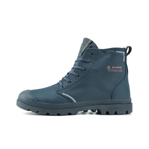 Palladium Pampa Lite Rcyclwp Anti Slip Wear Resistant Waterproof And Breathable High Top Canvas Shoes Unisex Dark Blue