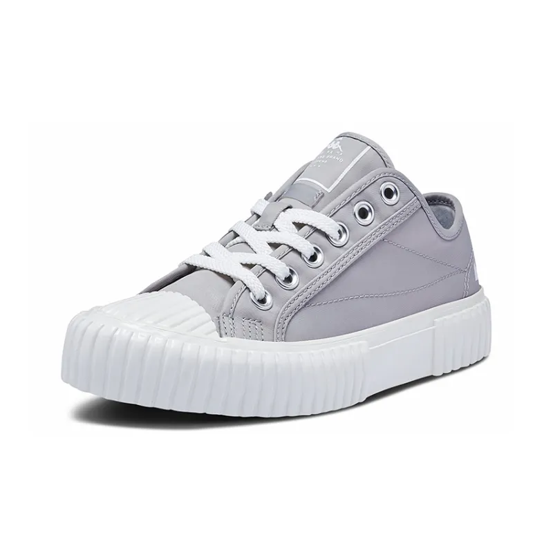 NPC x Kappa Anti-Slip Wear-Resistant Low-Top Canvas Shoes Unisex Gray White-1