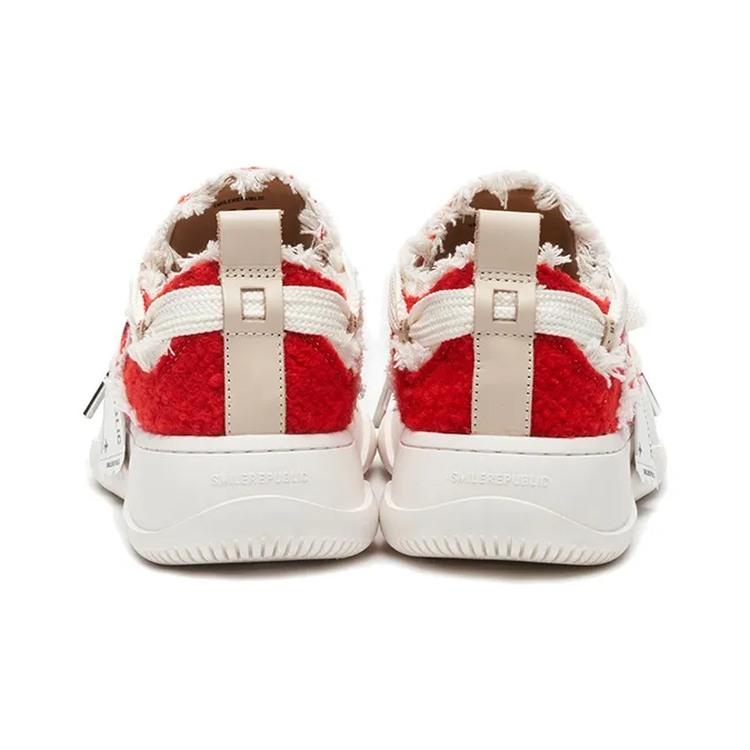SMILEREPUBLIC Anti Slip Wear Resistant Low Top Canvas Shoes Unisex Red-2