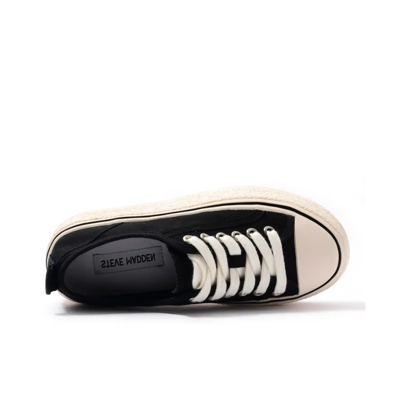 STEVE MADDEN Kiag Low-Top Canvas Shoes Women's Beige Black-3
