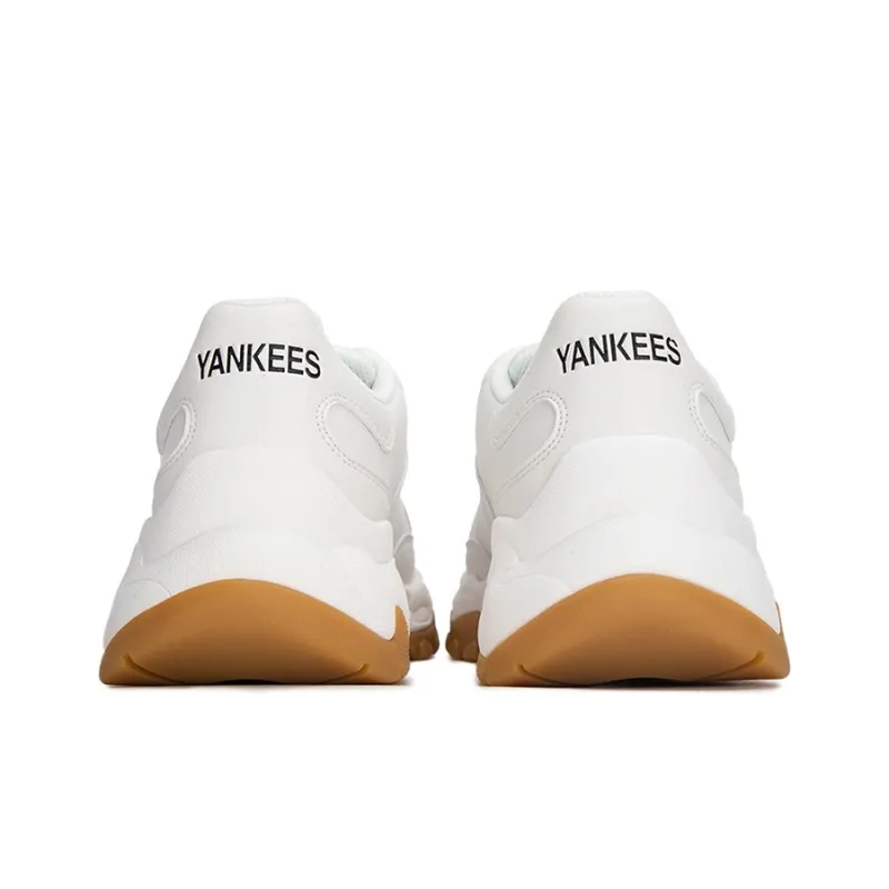 MLB Big Ball Chunky Cushioning Anti Slip And Wear Resistant Height Increasing Low Top Chunky Sneakers Unisex White-4