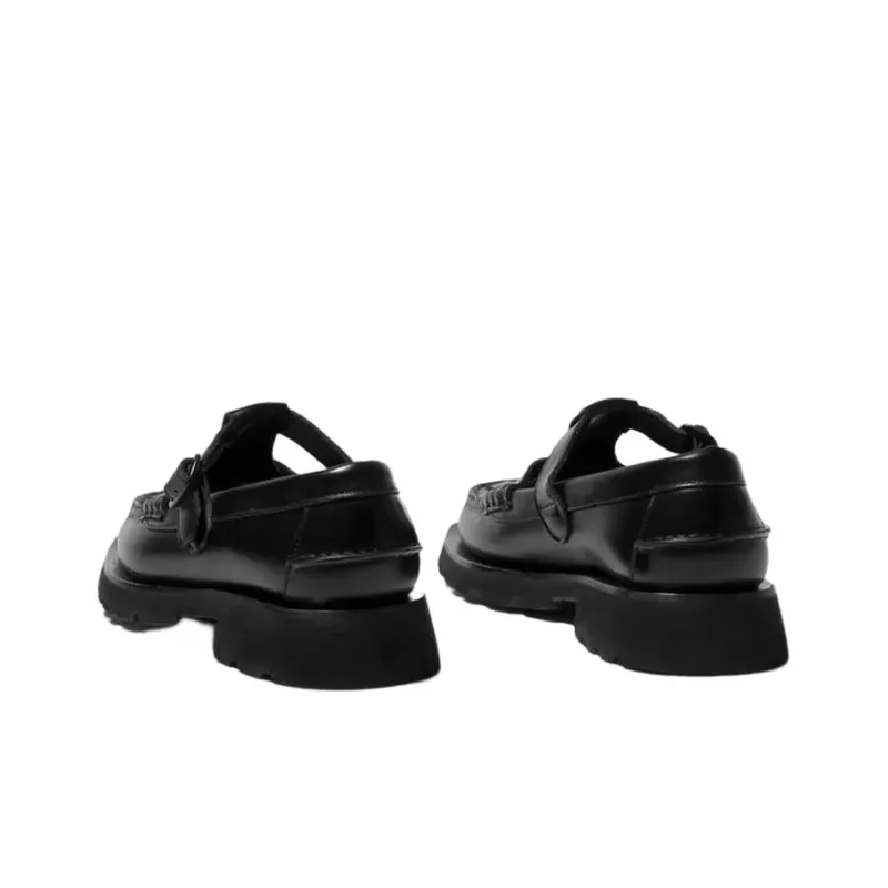 Hereu T Bar Casual Single Shoes Women's Black-3
