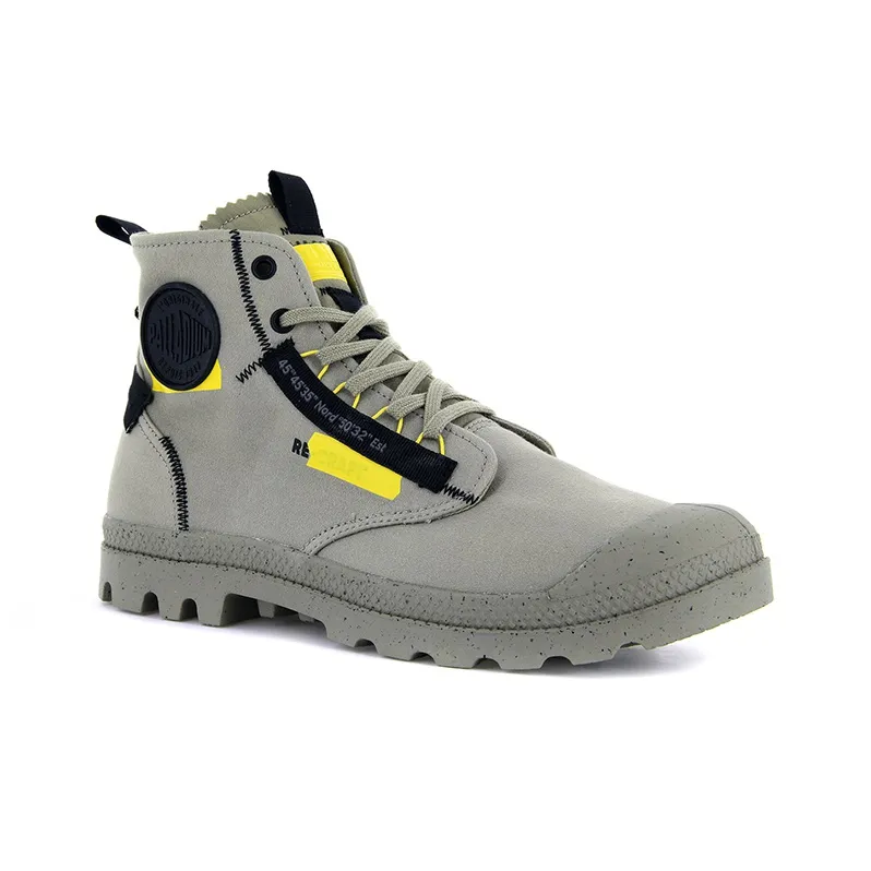 Palladium Pampa Hi Re Craft Anti Slip And Wear Resistant Breathable High Top Canvas Shoes Unisex Gray-2