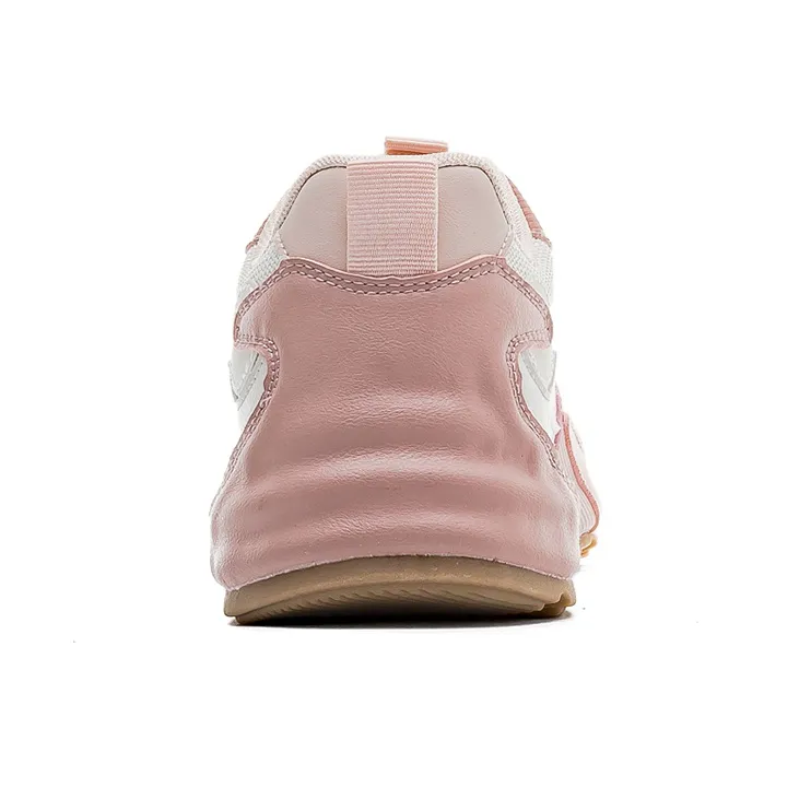 Warrior Lightweight Wear Resistant And Slip Resistant Low Top Chunky Sneakers Women's Beige Pink-3