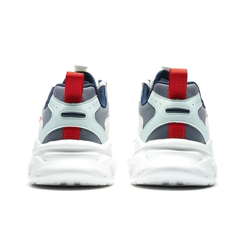 XTEP Slip Resistant Cushioning Wear Resistant Low Top Chunky Sneakers White Blue-2