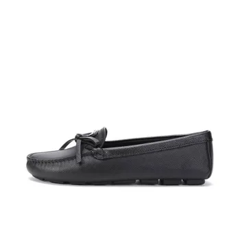PRADA Saffiano Leather Driving Loafers 'Black' Women's