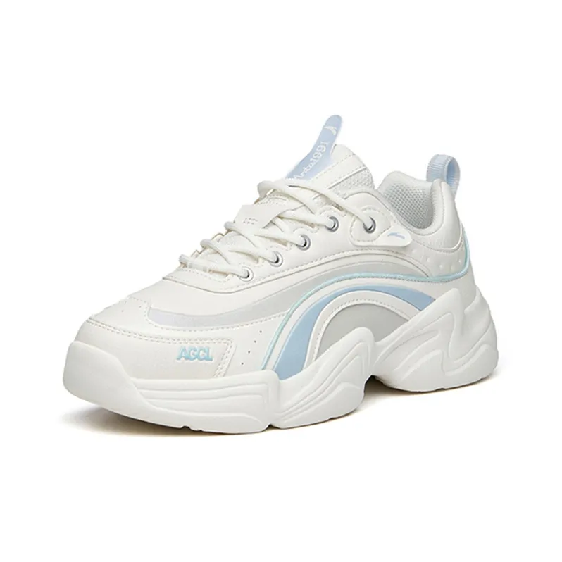 ANTA Chunky Sneakers Women's Low-Top White/Gray/Blue-2