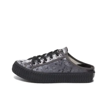 EXCELSIOR BOLT VELVET Slip Resistant Lightweight Height Increasing Low Top Canvas Shoes Unisex Charcoal Silver