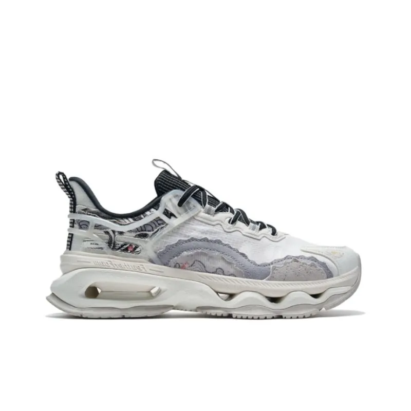 XTEP Thalassin Cushioning Anti Slip And Wear Resistant Low Top Chunky Sneakers Men's Sail White Ash Gray-1