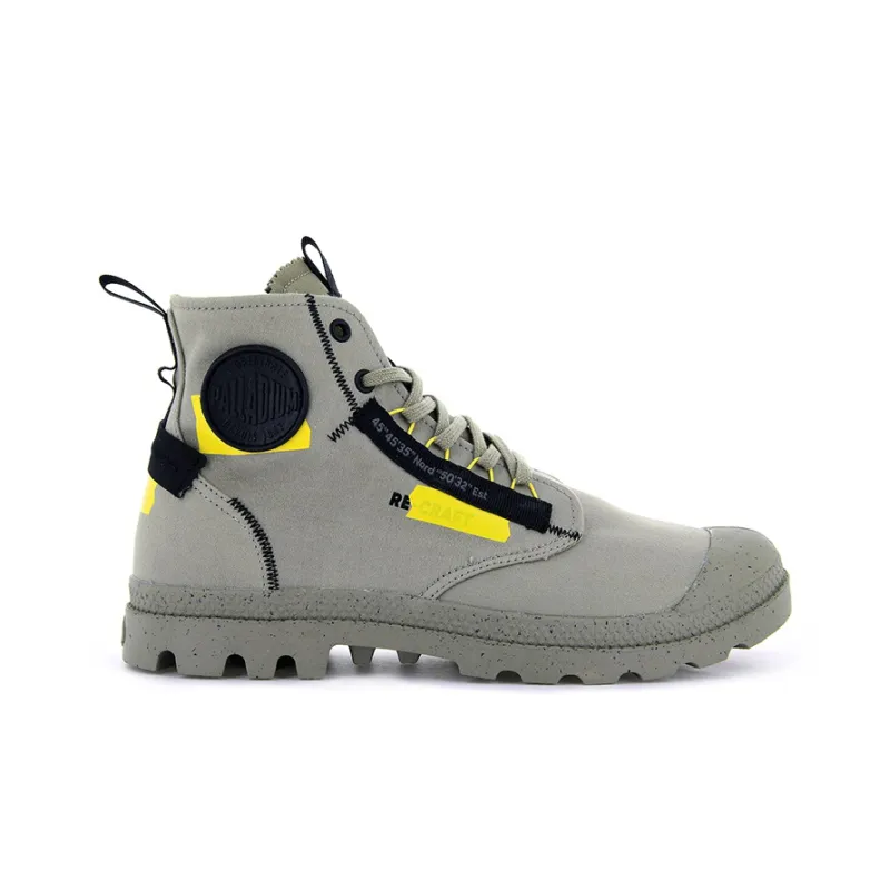 Palladium Pampa Hi Re Craft Anti Slip And Wear Resistant Breathable High Top Canvas Shoes Unisex Gray-1