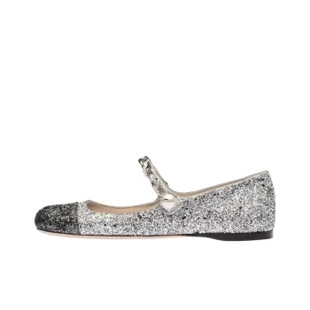 MIU MIU Casual Single Shoes Women's Silver Black