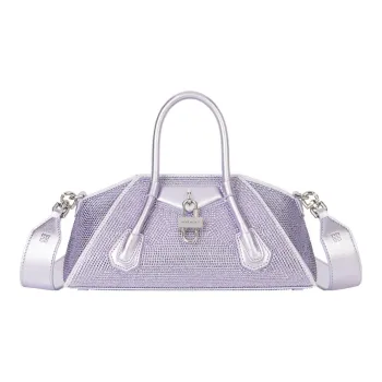 GIVENCHY Antigona Rhinestone Satin Shoulder Bag Crossbody Bag Handbag Mini Women's Purple