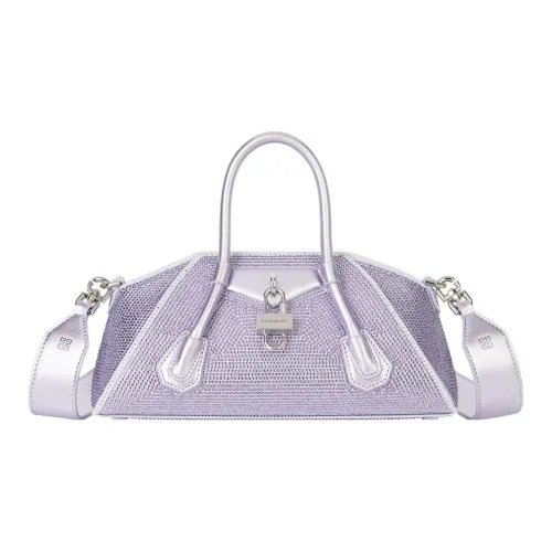 GIVENCHY Antigona Rhinestone Satin Shoulder Bag Crossbody Bag Handbag Mini Women's Purple