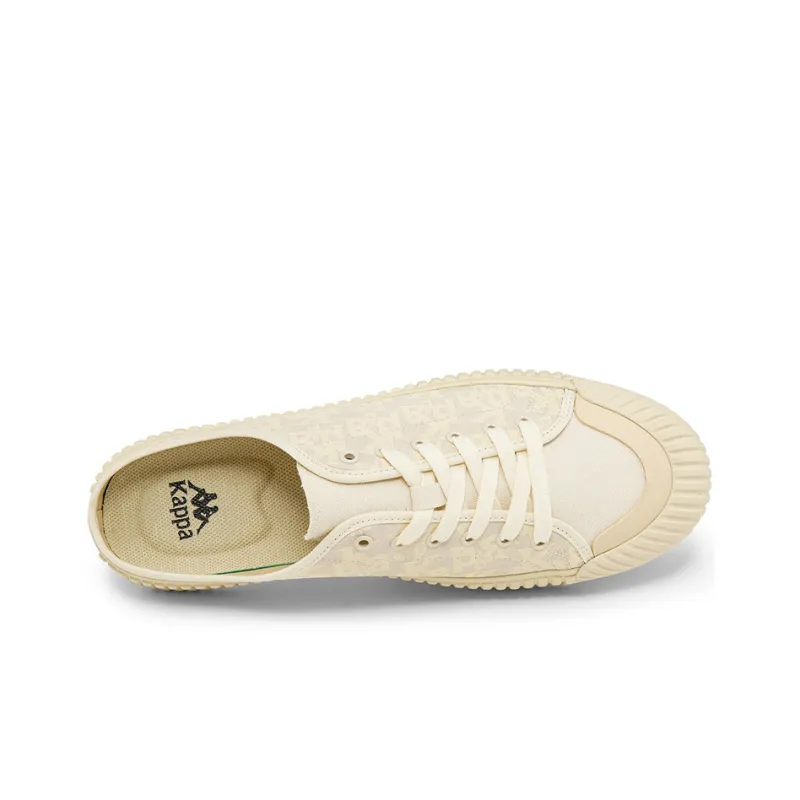 Kappa Wear Resistant Wide Coverage Lightweight Low Top Canvas Shoes Unisex White-5