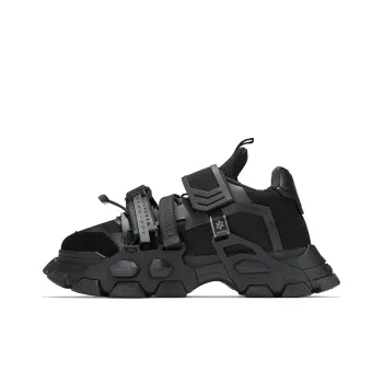 NORVINCY Chunky Sneakers Unisex Low Top Black/Gray White