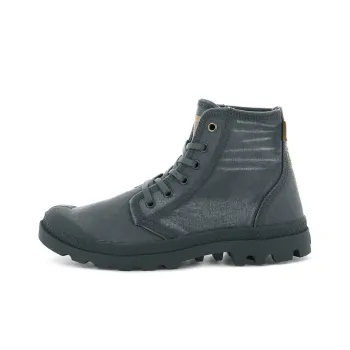 Palladium Palladenim Anti Slip Wear Resistant Breathable Lightweight High Top Canvas Shoes Unisex Navy Blue