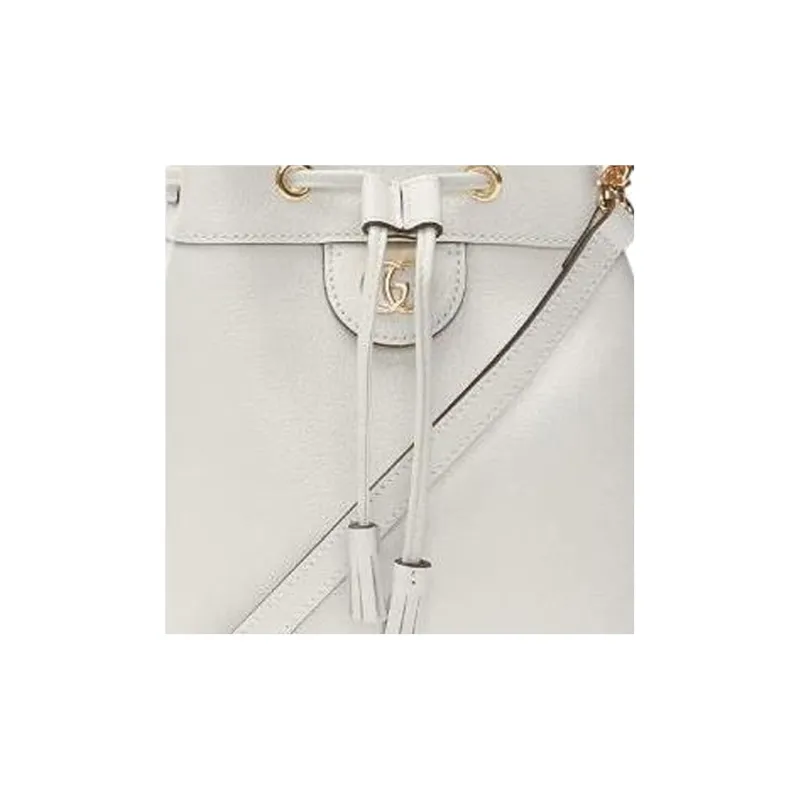 GUCCI Leather Bucket Bag, Shoulder Bag, Crossbody Bag, Handbag Regular Women's White-3