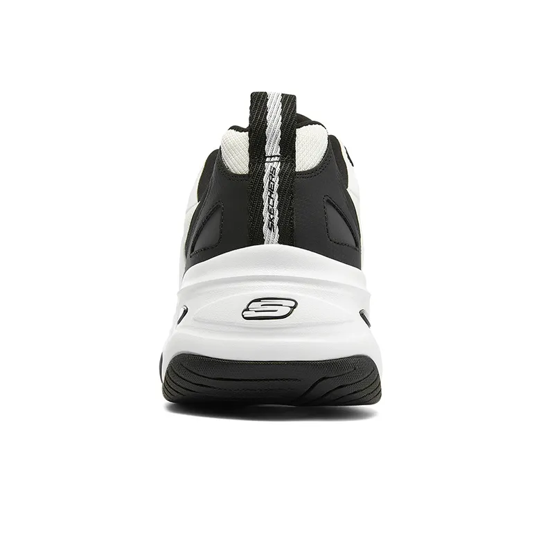 Skechers DLITES Cushioned Slip Resistant Low Top Chunky Sneakers Men's White Black-4