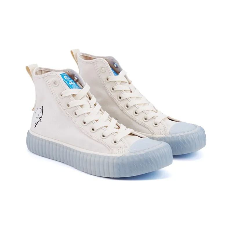 Crayon Shinchan x Kappa Slip Resistant Breathable High Top Canvas Shoes Unisex White-2