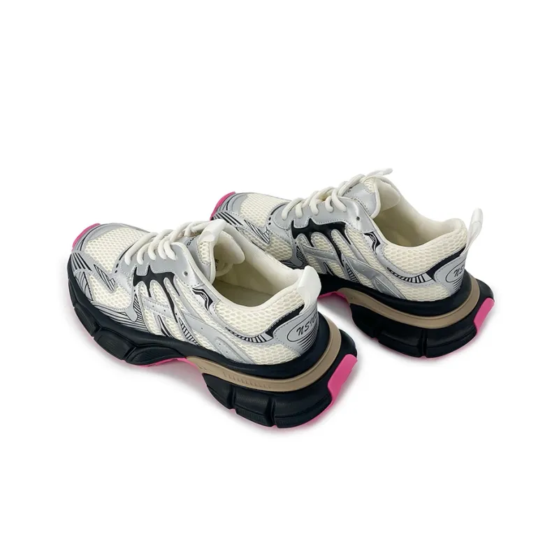 NSIOSC Height Increasing, Abrasion Resistant, Lightweight, And Breathable Low Top Chunky Sneakers Unisex-4