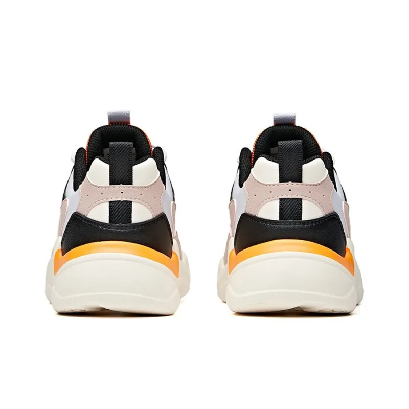 ANTA Chunky Sneakers Women's Low Top White Yellow-3