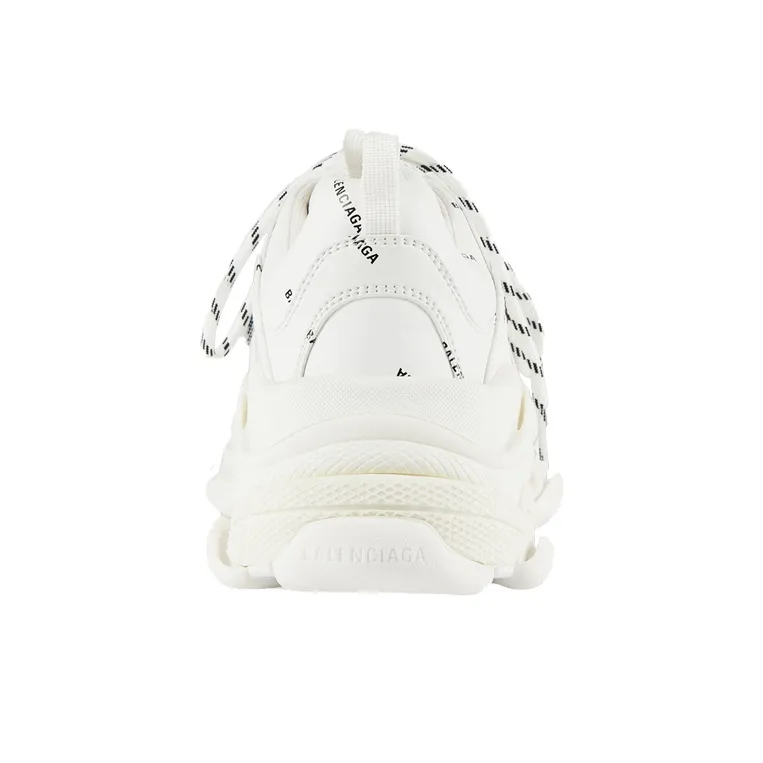 Balenciaga All Over Logo Triple S White Black-4