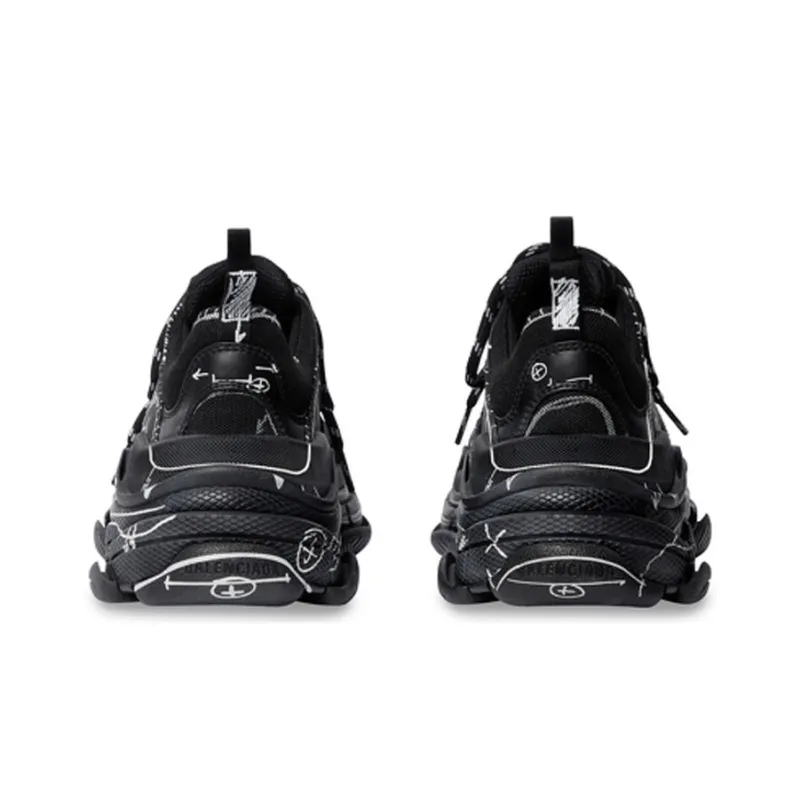 Balenciaga Triple S 'Black White'-5
