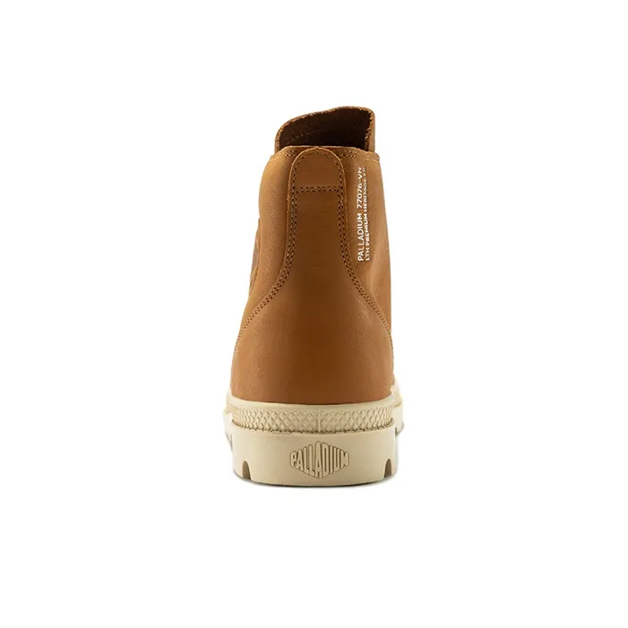 Palladium Pampa Hi Ul Leather II Breathable Wear-Resistant Slip-Resistant High-Top Canvas Shoes Unisex Almond-2