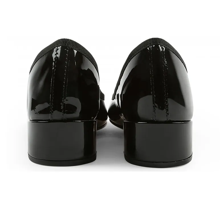 Repetto Camille Chunky Heel Ballet Mid Heel Shoes Women's Black-3