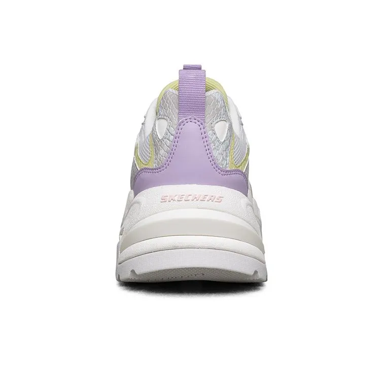 Skechers Stamina V2 Low Running Shoes Gs White/Purple Women's-3