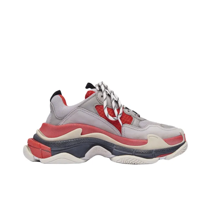 Balenciaga Triple S Red Grey Women's-1