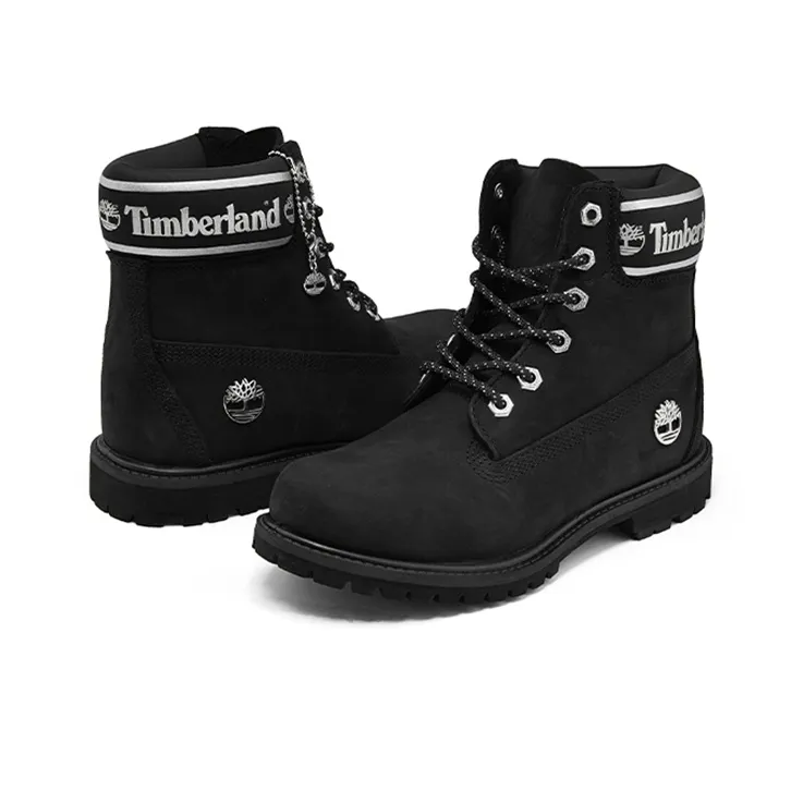 Timberland 6 Inch Premium Waterproof Boots 'Black Nubuck Logo' Women's-4