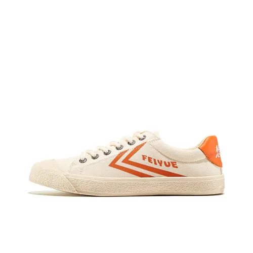 Feiyue Canvas Shoes Unisex Low-Top Beige/Orange